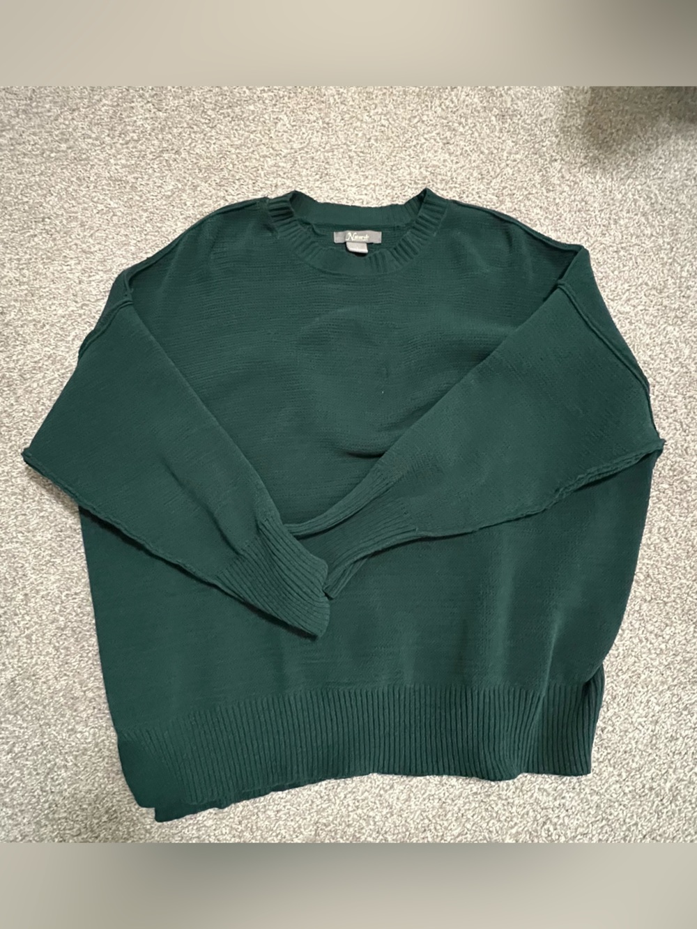 Forest Green Oversized Crewneck Sweater